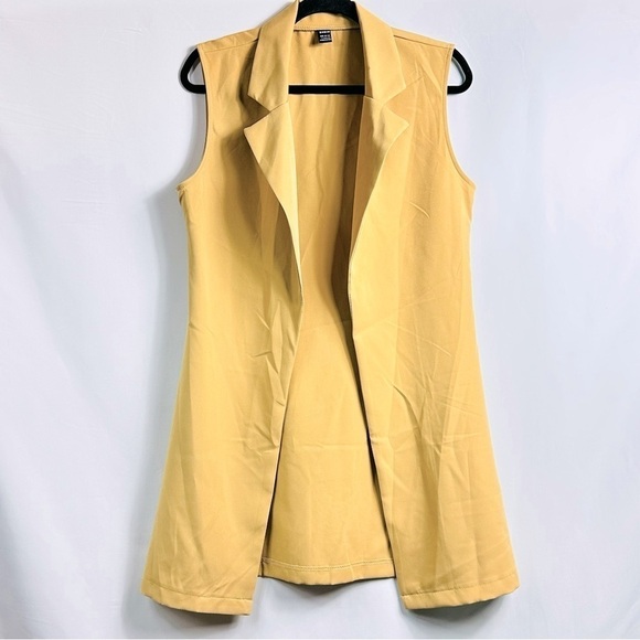 NWOT Women’s 8/10 Tan Open Front Sleeveless Cardigan Vest - Fits Sz M/L - Picture 4 of 11